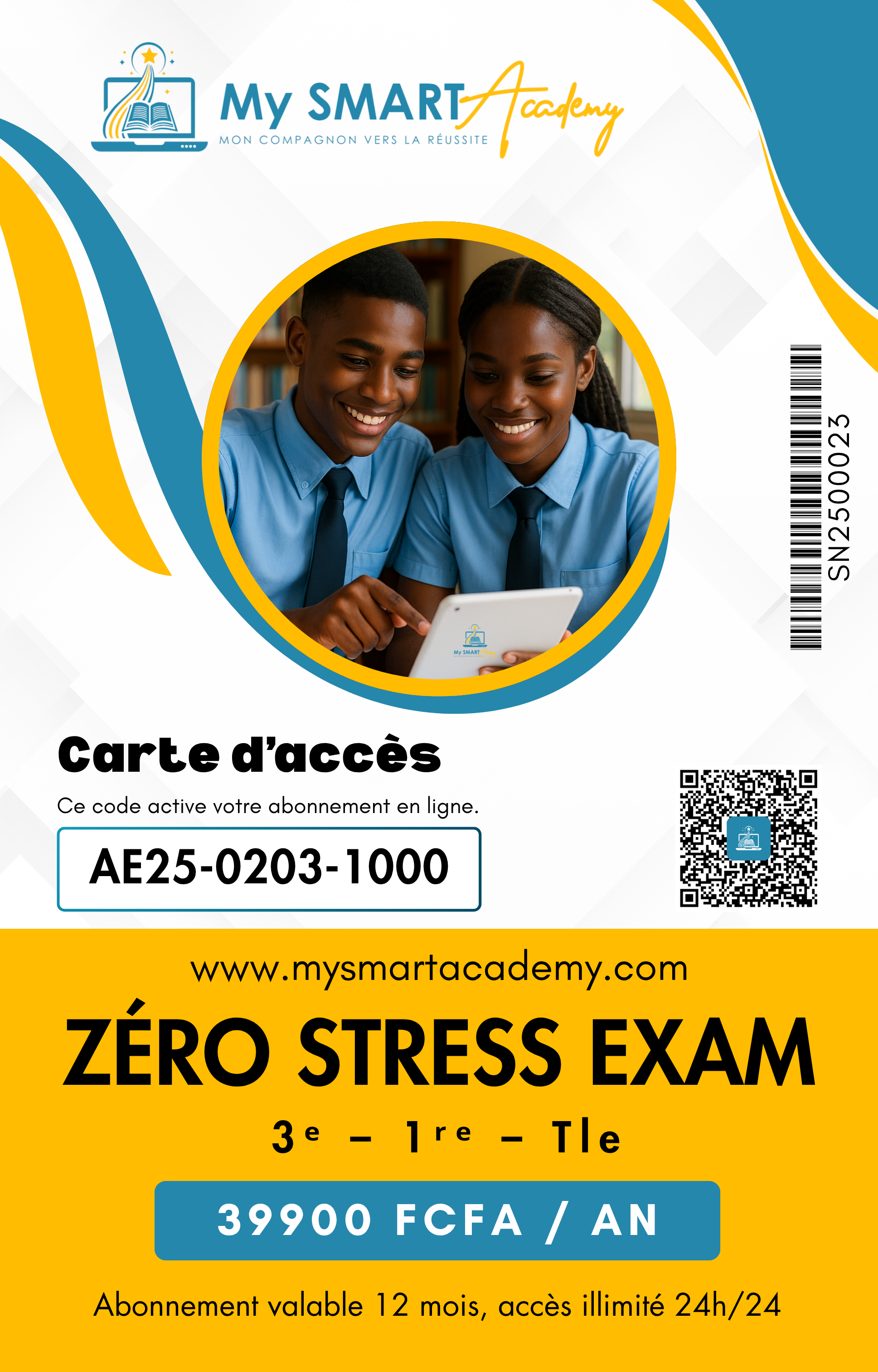 Carte d’accès Zéro Stress Exam